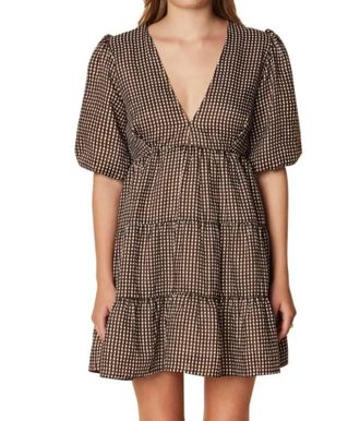 Faithfull The Brand Elmiya Mini Dress In Solene Check - Cocoa