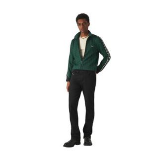 Lacoste Heren-trainingsjack met volledige ritssluiting en all-overprint, Parijs (Blauw/Groen)