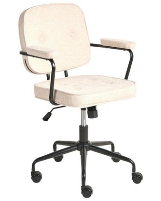 Beliani Sedia Da Ufficio In Tessuto Beige Girevole Con Altezza Regolabile E Freno Di Sicurezza Pawnee