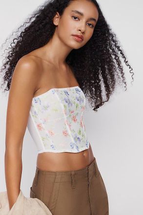 Fleur du Mal Elara Embroidered Corset Top