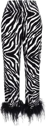 Giulia N. Giulia N Polyester Stretch Trousers - White/Black