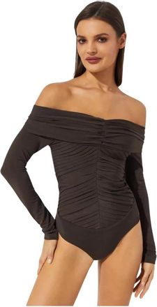 Khaite Body With Crease Panza - Dames - Bodies - Bruin - S - Tops