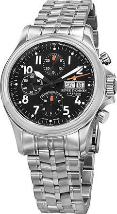 Revue Thommen Airspeed Pilot Chronograph Automatic Black Dial Mens Watch 17081.6137