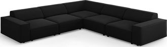 BLOOMINGLOFT Grosses 6-Sitzer Design Ecksofa Jodie - Samtbezug