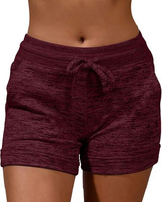 Generic Womens Running Shorts with Pockets Ladies Short Pyjama Bottoms Cotton Lounge Gym Athletic Sport Tracksuit Bottoms Summer High Waist Jogging Hiking Cas