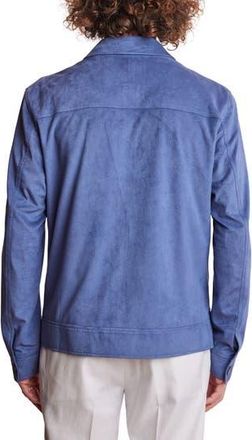 Paisley & Gray Milo Faux Suede Jacket in Soft Blue Micro Suede at Nordstrom Rack, Size Xx-Large