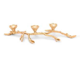Classic Touch Gold Branch Tea Light Holder