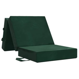 vidaXL Sof&aacute; Cama Plegable 75 X 63 X 45 Cm Verde Oscuro Vidaxl
