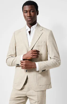Tiger Of Sweden Mens Ease beige stripe Blazer JacketSlim fit