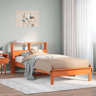 Berkfield Home Bookcase Bed without Mattress Wax Brown 100x200 cm Solid Wood Pine