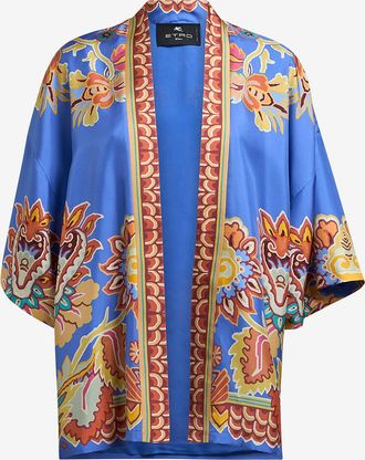 Etro Seidentwill-Kesa mit Print Paisley Florals