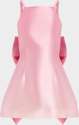 Mestiza New York Aniston Fit-&-Flare Twill Mini Dress with Bow