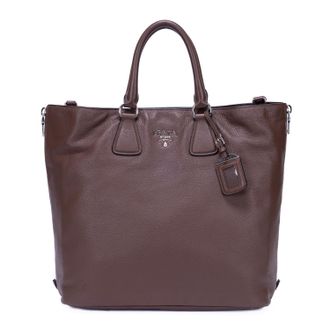 Prada Pre-owned Womens Side Zip Boston Shoulder Bag - Brown - One Size