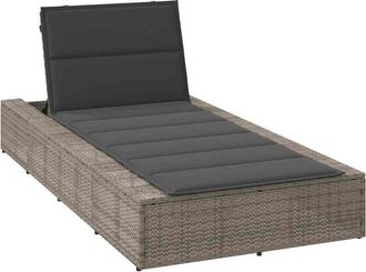 vidaXL Tumbona Con Coj&iacute;n Flotante Rat&aacute;n Sint&eacute;tico Gris Vidaxl