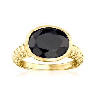 MAX + STONE 18K Gold Over Sterling Black Onyx Ring