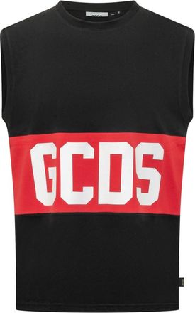 GCDS Black Logo Sleeveless T-Shirt