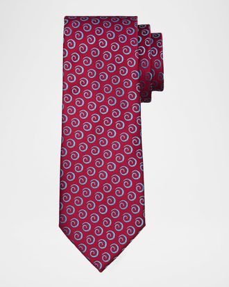 Charvet Men & apos;s Swirl Pattern Jacquard Silk Tie