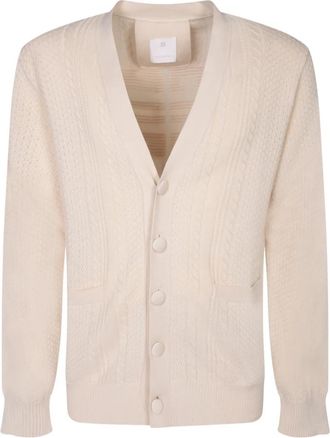 Givenchy Witte Cardigan - Heren - Vesten - Wit - M - Katoen - Truien & Vesten