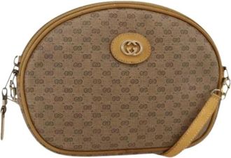 Gucci Pre-owned Cross Body Bags, female, Beige, Size: ONE SIZE Pre-owned Micro Small GG Canvas Shoulder Bag