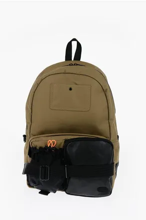 Diesel Multi-Pocket Two-Tone Backpack with Leather Trims size Unica
