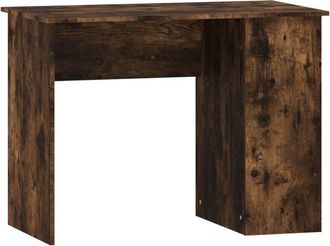 vidaXL Escritorio de madera contrachapada roble ahumado 100x55x75 cm Vidaxl