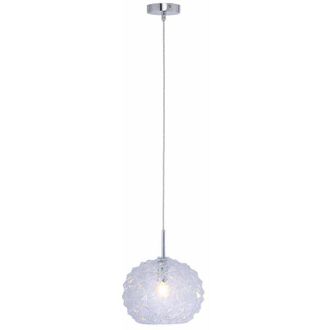 Leuchten Direkt Lampada a sospensione in vetro, lampada a sospensione retrò per sala da pranzo, sfera in vetro, blu, 1 attacco E14, PxH 25x120 cm