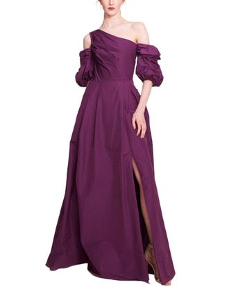Marchesa Off-The-Shoulder Taffeta Gown