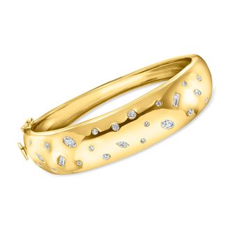 Ross-Simons Scattered Lab-Grown Diamond Bangle Bracelet in 18kt Gold Over Sterling