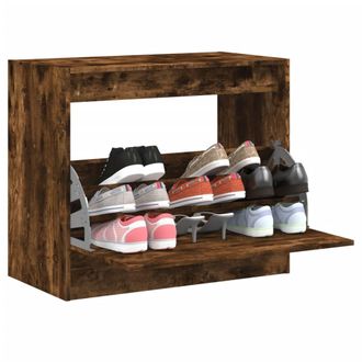 vidaXL Vidaxl - Zapatero De Madera De Ingenier&iacute;a Roble Ahumado 80x42x69 Cm