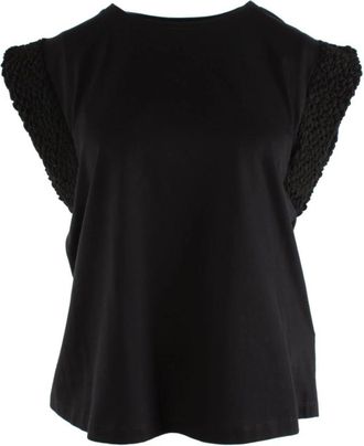 Dondup T-shirt met ronde hals - Dames - Blouses - Zwart - M - Katoen - Overhemden
