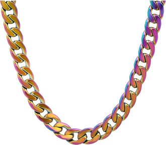 Steeltime Multicolored Stainless Steel Chain Link Necklace at Nordstrom Rack