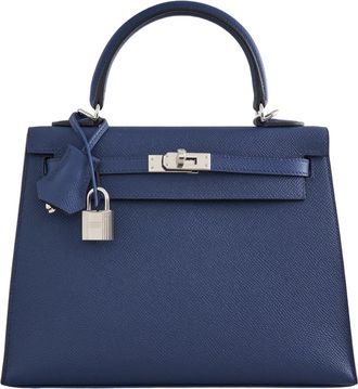 Herm&egrave;s Herm&egrave;s Kelly 25 Epsom Sellier Bleu Navy