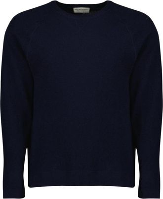 Officine G&eacute;n&eacute;rale Nate Sweater - Heren - Ronde hals truien - Blauw - M - Kasjmier - Truien & Vesten