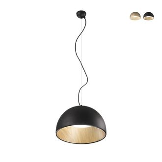 Luce-Ambiente-Design L&aacute;mpara Colgante Redonda De Metal Con Luz Led Regulable Coco - Negro