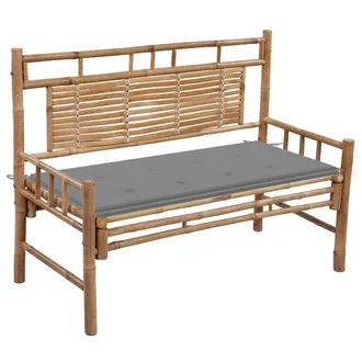 vidaXL Furniture Limited - Panca Da Giardino Con Cuscino 120 Cm In Bamb&ugrave;