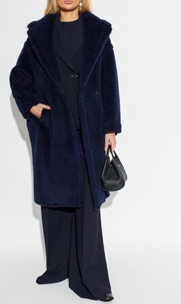 Max Mara Fur Coat Tedgirl, Womens, Navy Blue