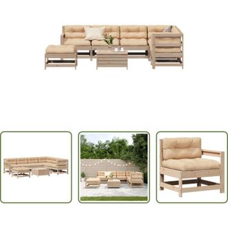 vidaXL vidaXL Sedute da esterno - Set Salotto Giardino 8 pz Cuscini Antracite Legno Massello Pino
