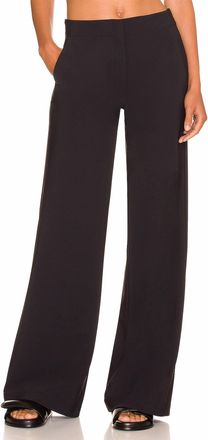 Theory Terena Wide Leg Pants In Black Sum Pique
