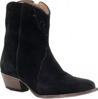 Free People Womens New Frontier Western Boot In Black Suede