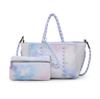 Jen & Co. Coralia Mini Neoprene Bag/pouch Set In Tie Dye