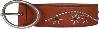 Saint Laurent Pre-owned Studded Flower Riem - Heren - Vintage Accessoires - Bruin - ONE Size - Leer - Vintage