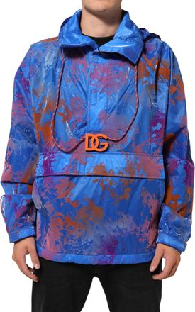 Dolce & Gabbana Tie-Dye Logo Hooded Sweatshirt - Blue
