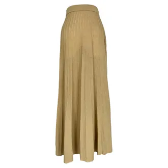 BA&SH Ba&sh geplooide maxi-rok in camelkleurige polyester