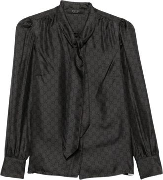 Gucci Fiocco Collo Blouse - Dames - Blouses - Zwart - S - Overhemden