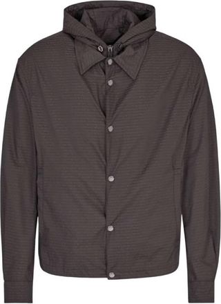 Emporio Armani All-Over Logo Nylon Blouson, Brand Size 46 ( US Size 36 )