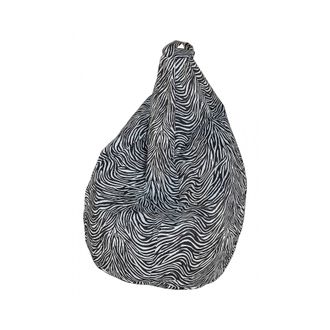 Talamo Italia Talamo Italia - Dmora Puf Con Estampado cebra, Blanco Y Negro, Medidas 80 X 120 X 80 Cm, Con Embalaje Reforzado