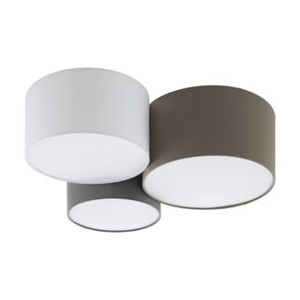 Loops Wall Flush Ceiling Light White Anthracite Brown White Grey Fabric Bulb E27 3x60W