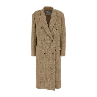 Isabel Marant Pilda Jas - Dames - Mantels - Beige - Maat: S Zijde