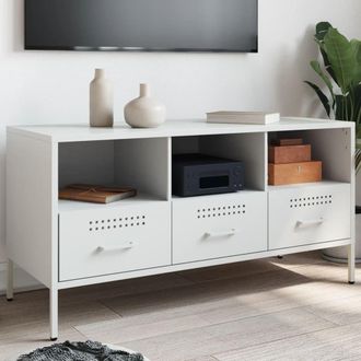 Berkfield Home TV Cabinet White 100.5x39x50.5 cm Steel