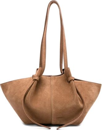 Yuzefi Bruine Su&egrave;de Handtas - Dames - Schoudertassen - Bruin - ONE Size - Su&egrave;de - Tassen